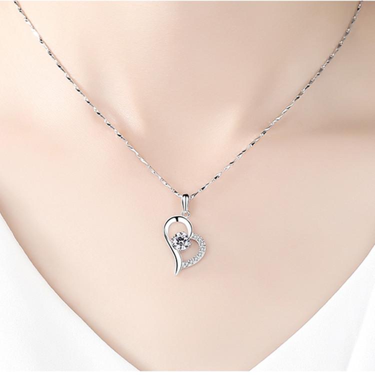 Love Pendant Necklace Classic Stylish Pendant Match 999 Ingot Chain Sterling Silver Necklace