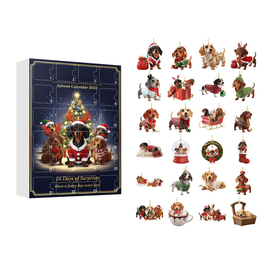 Christmas Grinch Dog Cat Acrylic Advent Calendar With 24 Animal Decorations For Holiday Gift Giving