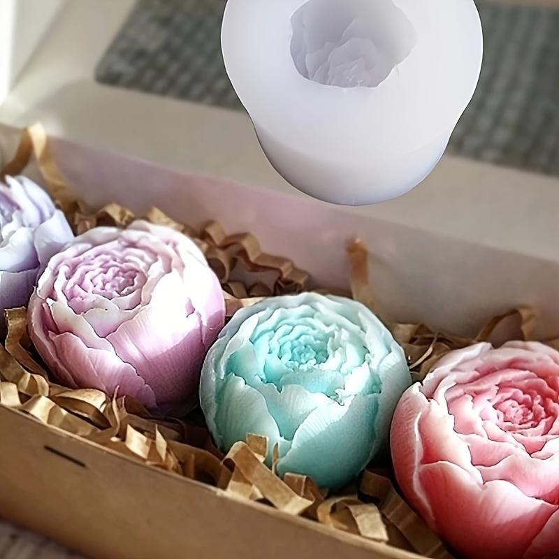 1 silikonová forma - 3D design pivoňkové růže, vhodná pro aromaterapeutické svíčky, difuzérové kameny a výrobu ručně vyráběného mýdla