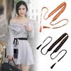 Women's Versatile Fashion Coat Shirt with Skirt Belt and Knotted Waist Chain
