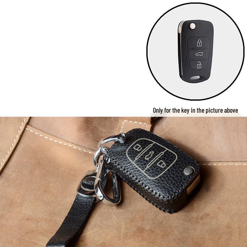Hyundai Smart Key Cowhide Lanyard Case for Sonata, IX35, Tucson, Elantra, Yuedong, Santa Fe