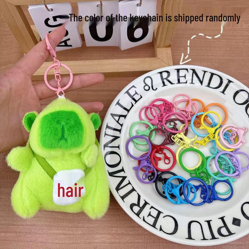 Capybara Plush Keychain Pendant - Cute Cartoon Bag Charm for Couples
