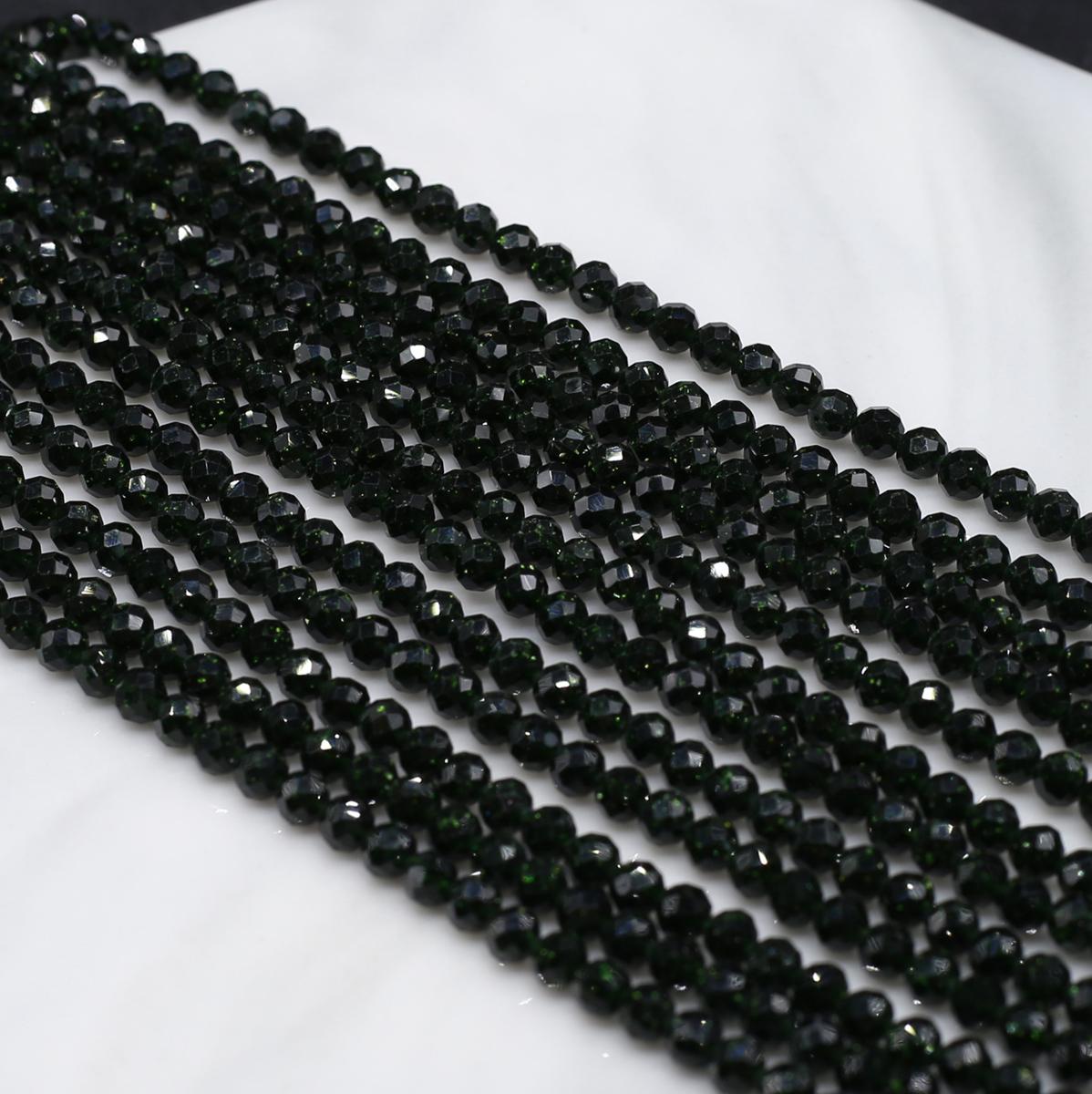 

Граненые бусины из натурального камня, изолированные бусины с золотым песком для изготовления ювелирных изделий, ожерелье, браслет, серьги, аксессуар 3mm