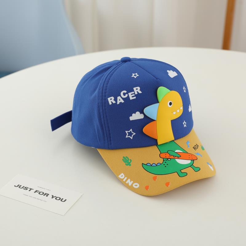 Berretto da baseball estivo per bambini con ricamo di dinosauro dei cartoni animati, regolabile per neonati e bambini, cappelli da sole per esterni