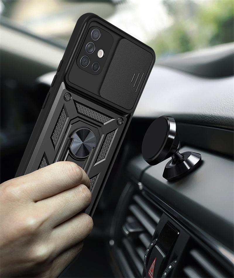 Armor Shockproof Case For Samsung Galaxy A21s A31 A51 A71 4G M51 M52 A04s Car Magnetic Holder Ring Stand Camera Protector Cover