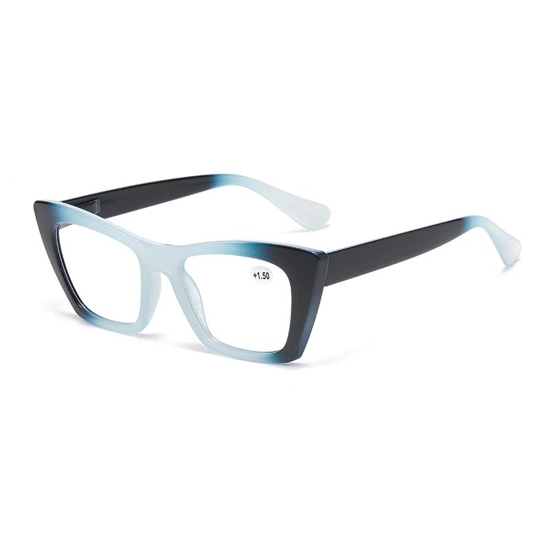 Fashion Gradient Square Reading Glasses For Women Vintage Purple Hyperopia Men's Presbyopia Eyeglasses Anti-Blue Light Eyewear