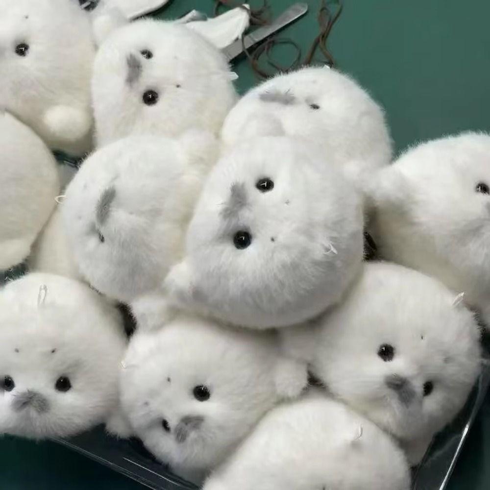 2 Pcs Baby Seal Seal Doll Soft Material Bag Pendant Cartoon Plush Toy  Gift Giving