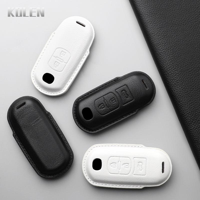 Leather Car Key Case Cover Shell For Mazda 2 3 6 Atenza Axela Demio Cx-5 Cx5 Cx-3 Cx3 Cx7 Cx-7 Cx-9 Cx9 Mx5 2 3 Buttons Keychain