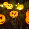 Solar Halloween Pumpkin Garden Stake Lights - Waterproof Outdoor Decorative String for Yard & Lawn