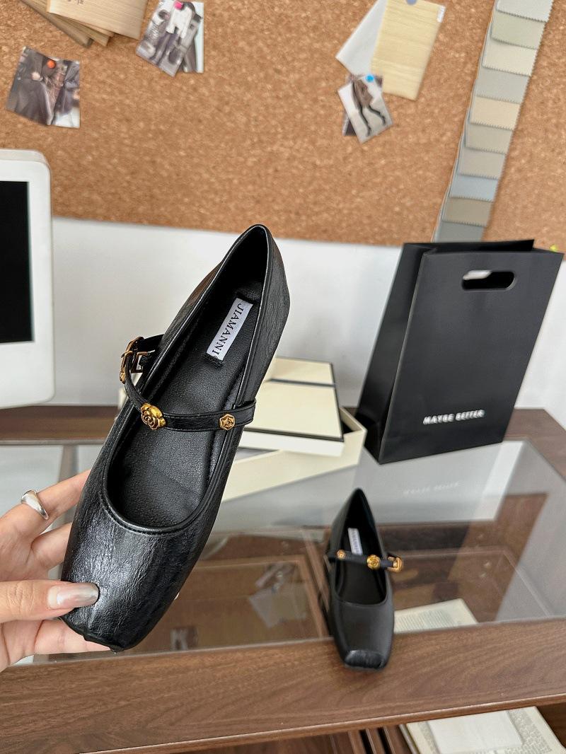 Inner heightening shoes women s 2025 new French retro Mary Jane shoes women s flat single shoes one pedal ballet shoes women 35