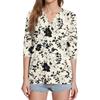 Women's T Shirt Print Button 3/4 Sleeve Daily Weekend Fashion Basic V- Neck Regular Top