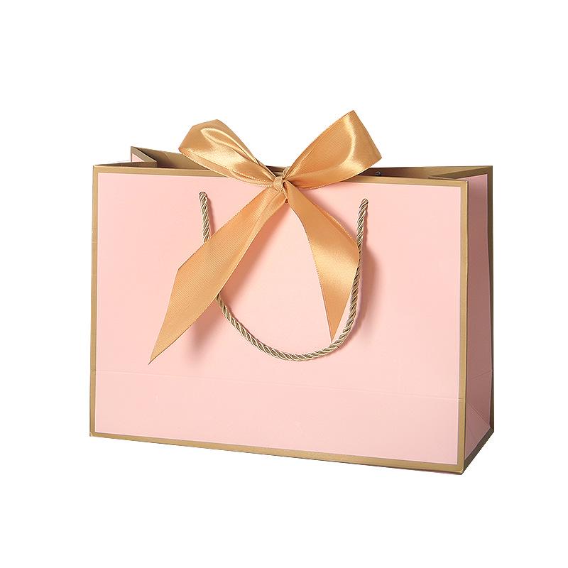 Bunte Band-Schleife Tragetasche - Quadratische Geschenktasche & Einkaufstasche mit individueller Logo-Option