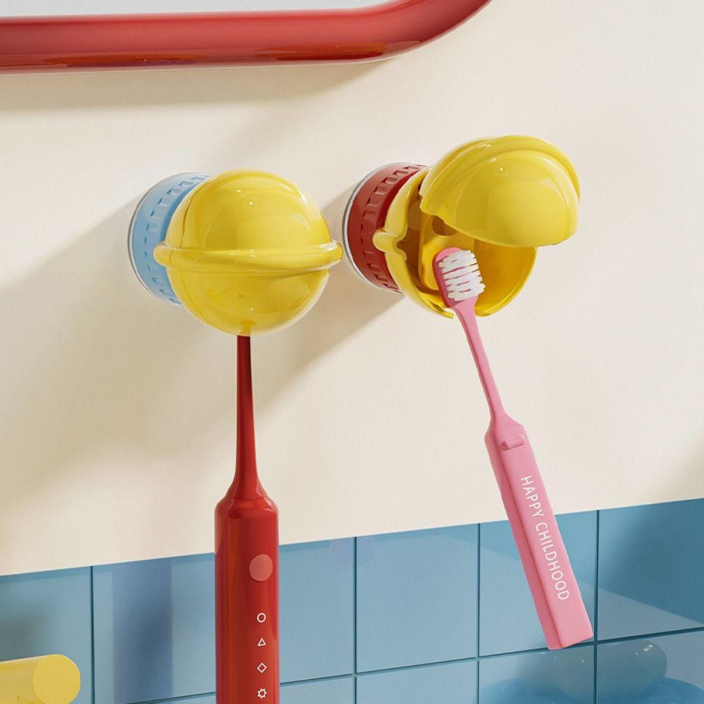 

Waterproof Toothbrush Protector Cap Suction Cup Hanging Toothbrush Pod Case Travel Yellow Toothpaste Holder
