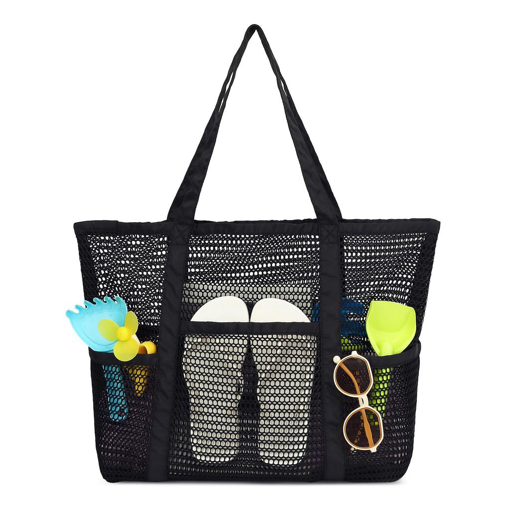 Mesh Beach Bag For Women, Casual Bags Large Beach Tote For Pool Travel Vacation