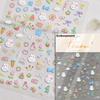 1pcs Cute Sketching Graffiti Animal Cat Dog Rabbit Bear Laser Nail Art Sticker Designs Self Adhesive Decoration Decal Acessories