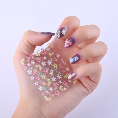 30Pcs/set Nail Stickers Pink Cute Cartoon Flower Personality Trend 3D Nail Stickers Children Animal Nails Decal Nail Decoration