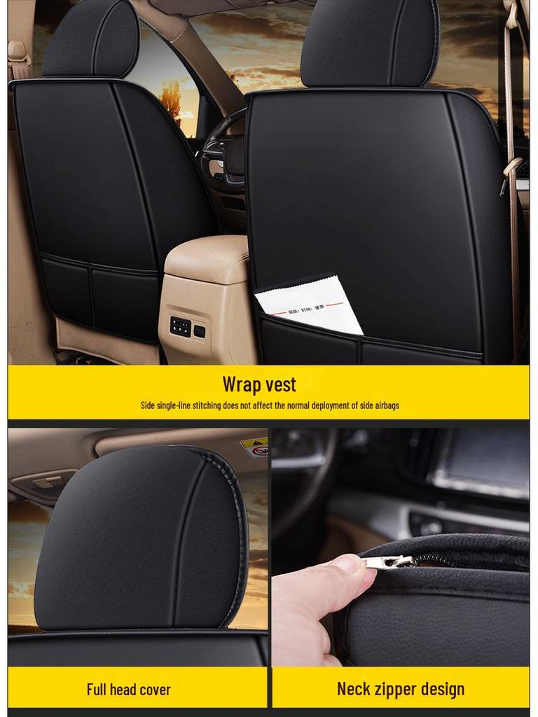 Four-Season Full-Coverage Seat Cushion for Seven-Seat Vehicles: Compatible with Wuling Hongguang S, Baojun 730, Weiwang M50f