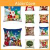 Cheerful Christmas Linen Pillow Case Beautifully Designed Cushion Cover For Home