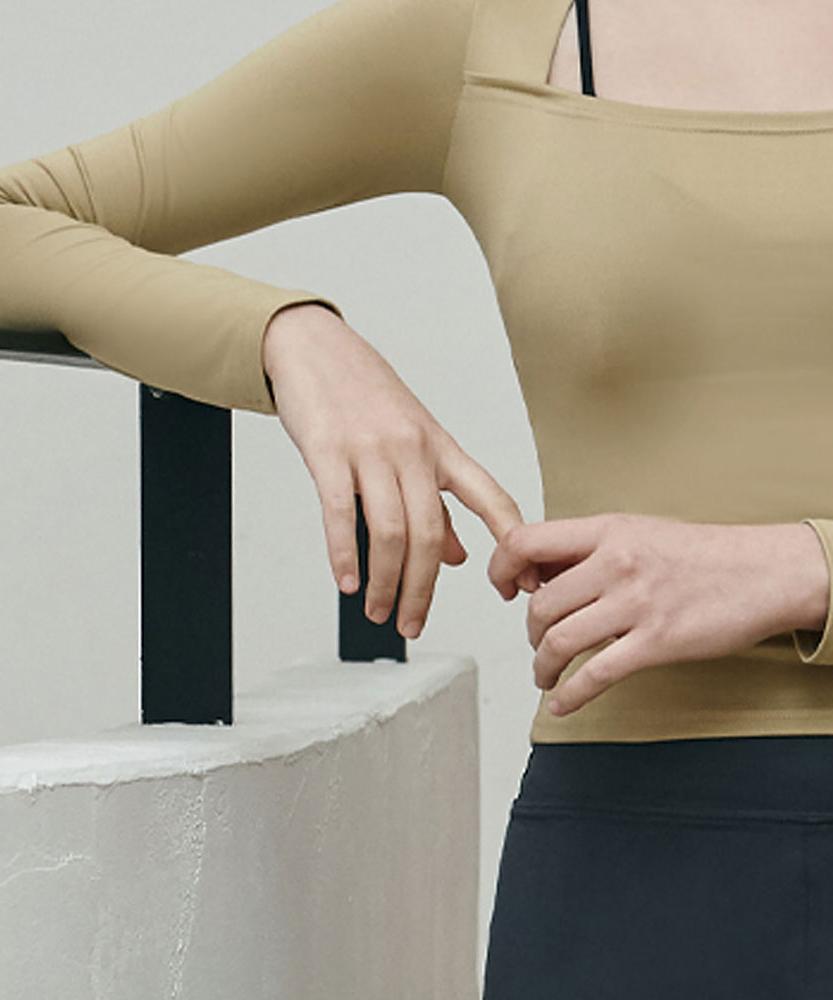 Debiweeo Even Square Neck T-Shirt Devi-T0101-Mustard