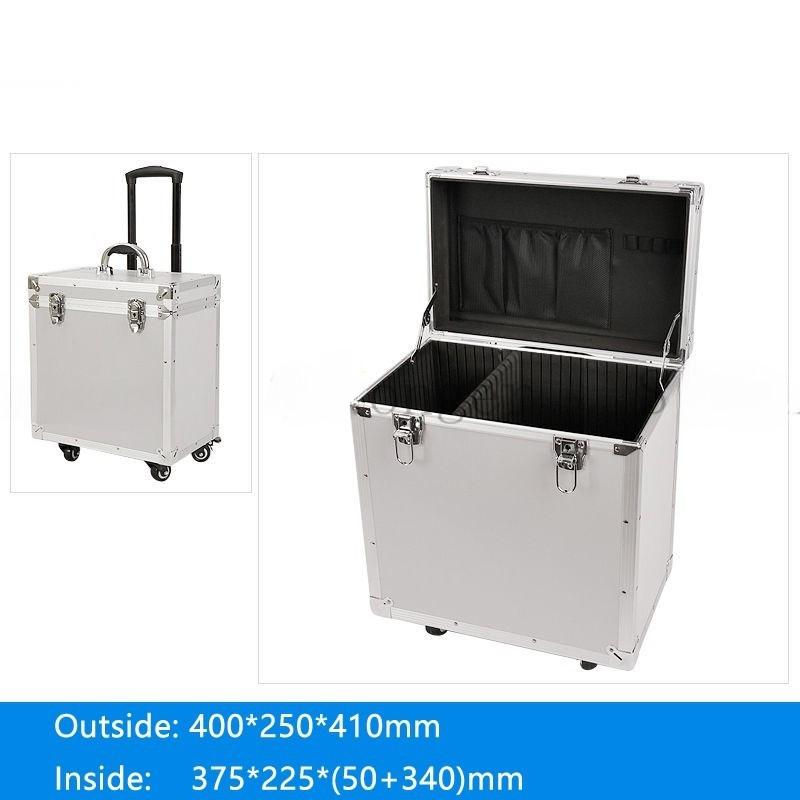 

Protection Lockable Luggage Compartment Aluminum Trolley Toolbox Shockproof Hardware Equipment Suitcase Instrument L40: 40*25*41cm Silver Empty