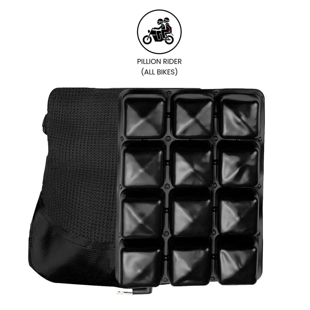 Pillion Motorcycle Air Cushion | Shock-Proof | No Pump Required | Inflatable Seat Cushion for Bike | Comfortable Long Ride Pad