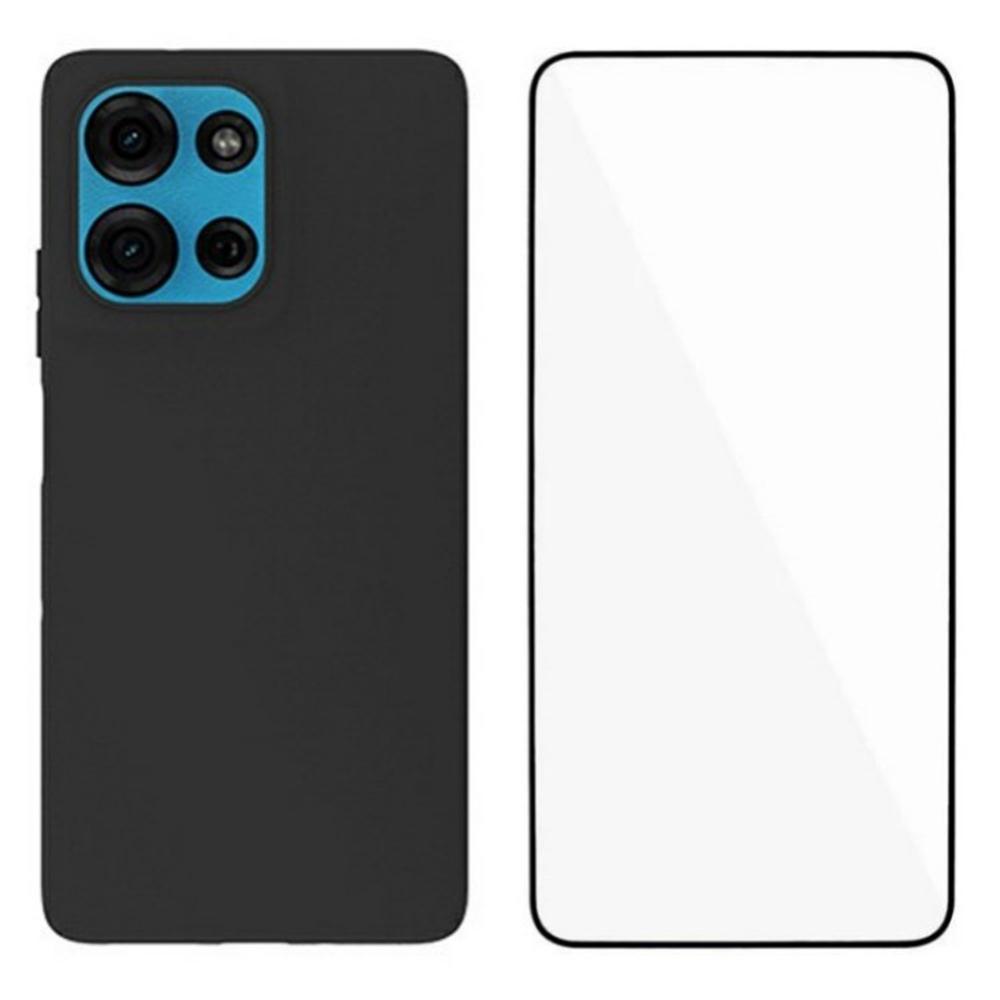 

WANLONFENG MS Series for Motorola Moto G75 5G TPU Case Matte Cover with Screen Film (Big Lens Hole) Style A