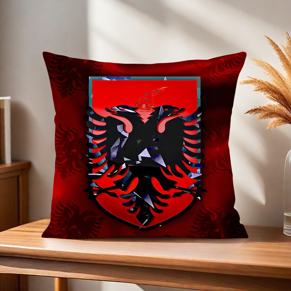 Comfortable Soft Pillow Case for Sofa A-Albania Flag Living Room Home Office Decor and Protective Covers