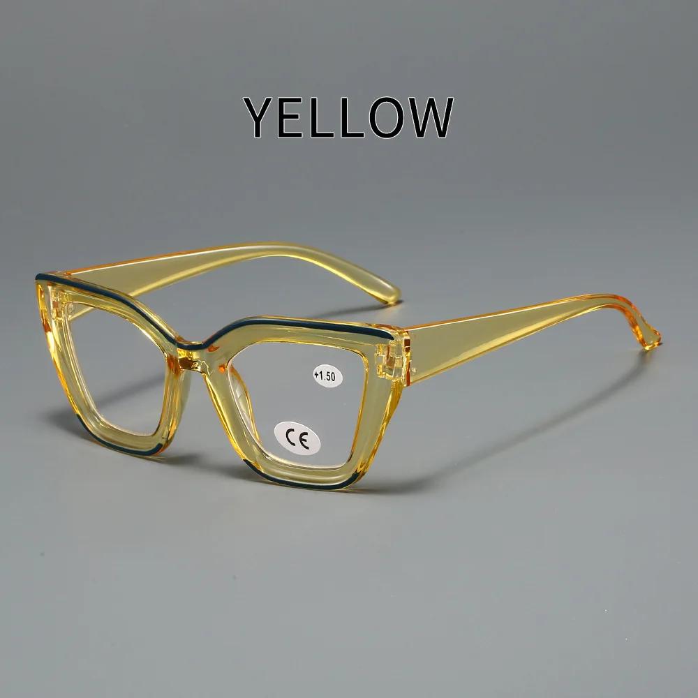 Large Frame Men Women Reading Glasses Fashionable Stylish Presbyopia Eyeglasses Lenses High Quality Oversized Eyewear 0+1.0+4.0