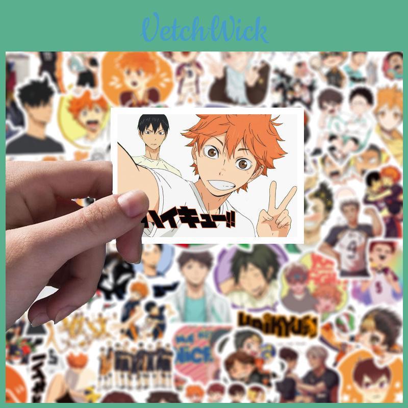 100pcs Anime Japonês Haikyuu!! Adesivos de Grafite com Designs Impermeáveis e Coloridos