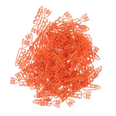 100pcs Carrot Shaped Paper Clips Portable Cute Funny Durable Metal Paperclips for Organizing Files