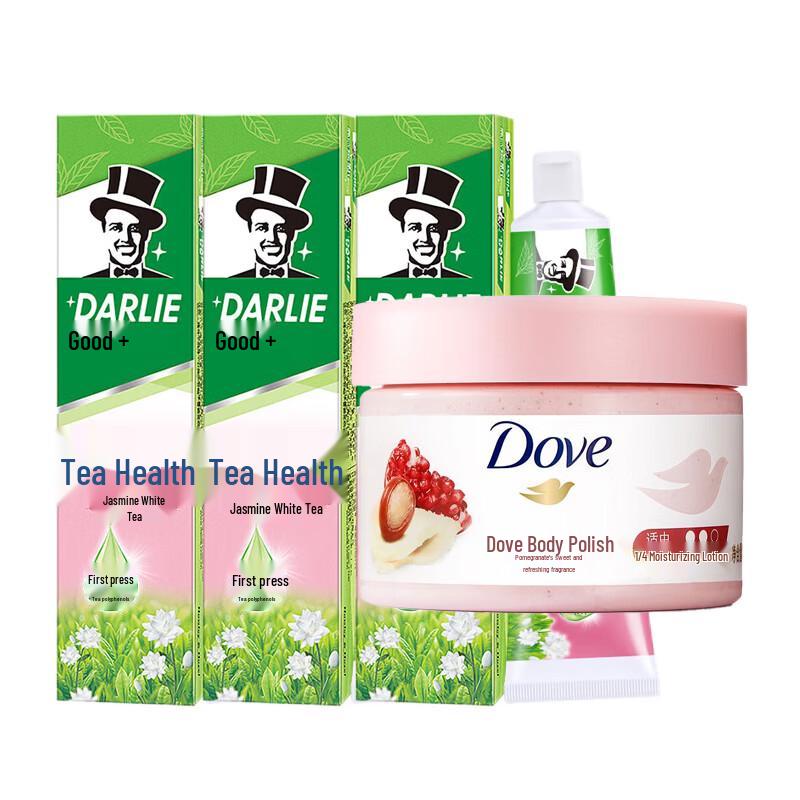 Darlie & Dove Oral Care and Body Scrub Family Set