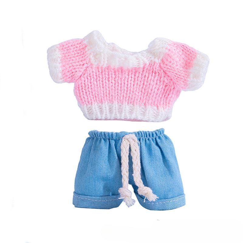 Sweater Jeans for 15-17Cm Labubu Plush Stuffed Doll Outfits DIY Mini Dolls Clothing Accessories