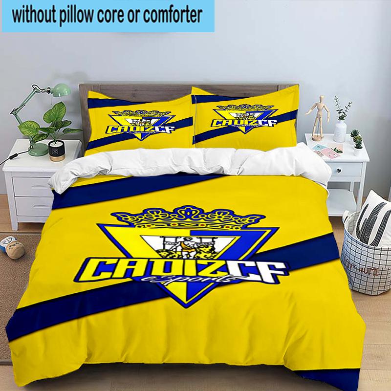 3-teiliges Bettwäsche-Set mit Cadiz-Wappen, inklusive 1 Bettbezug und 2 Kissenbezügen. Perfekt für Schlafzimmer, Wohnheim, Fan-Weihnachtsgeschenk