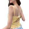 Women's Lace Strap Backless Bow Top with Built-in Bra
