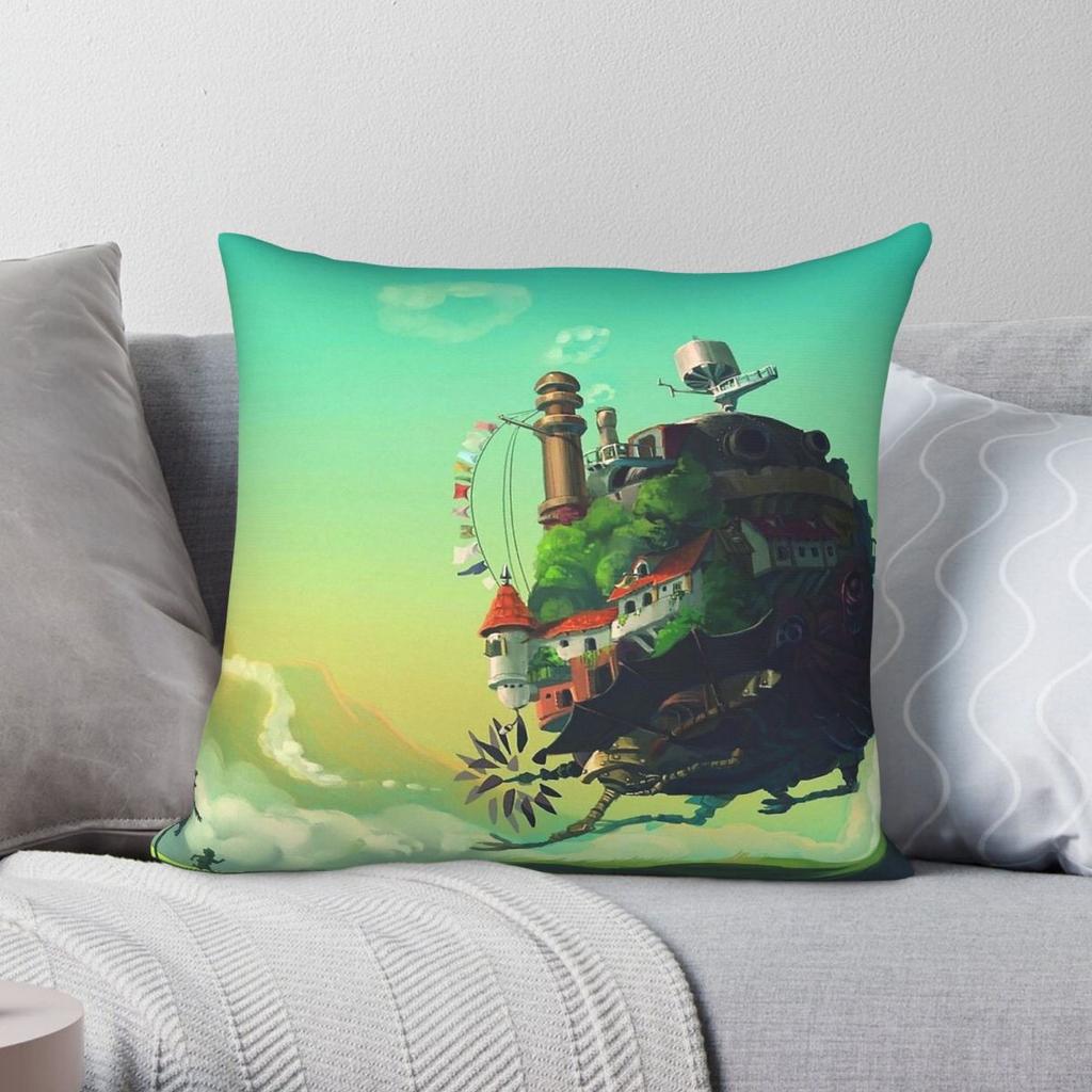 Anime Movie Landscape Square Pillowcase Polyester Linen Velvet Creative Zip Decor Throw Pillow Case Car Cushion Cover
