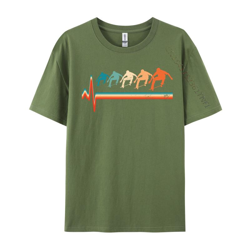 

Skateboarding Skate Heartbeat Normal Cotton Fabric Cool Tops & Tees Discount Man T-Shirts Street Summer Fall Tops Tees 4XL