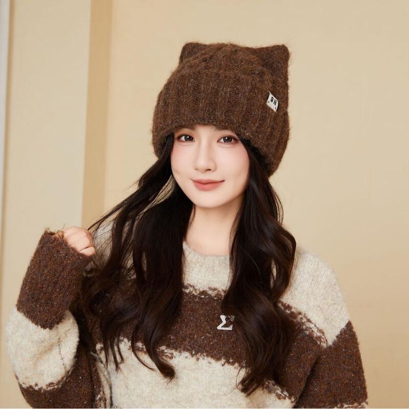 Женская модная теплая вязаная шапка-бини