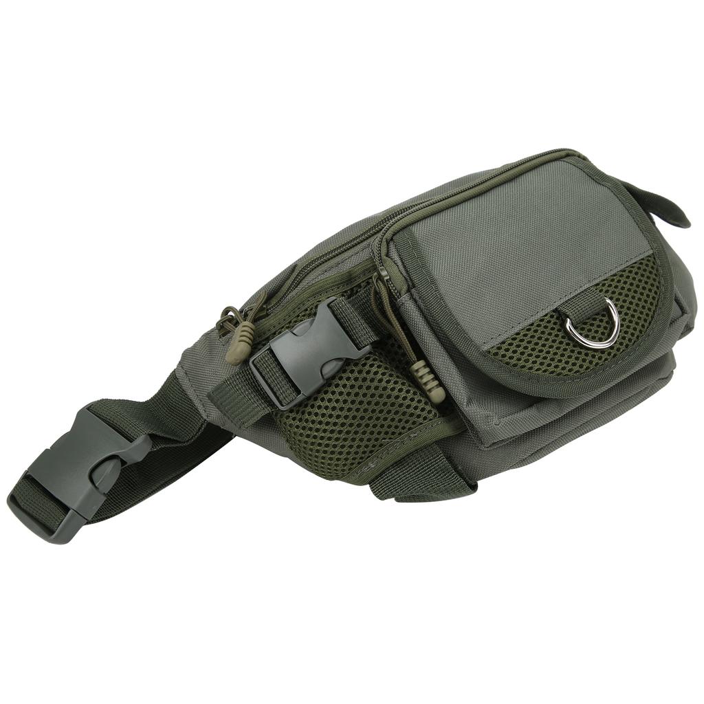 Fishing Bag Portable Polyester Storage Pack Bumbag Adjustable for Outdoor Hiking ClimbingMilitary