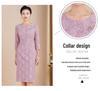 Spring 2025 Purple Mother-in-Law Formal Dress: Three-Quarter Sleeve, High-End, Plus-Size Skirt for Wedding Banquet.