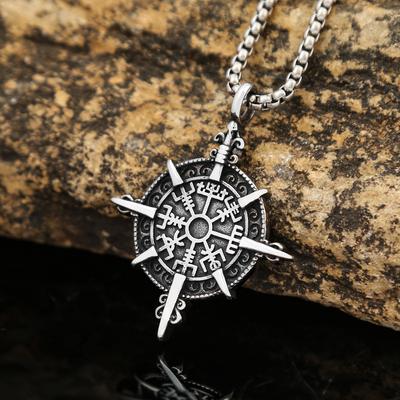 Stainless Steel Boys Necklace Trendy Brand Niche High-end Titanium Steel Pendant Men's and Women's Personality Retro Versatile Accessories