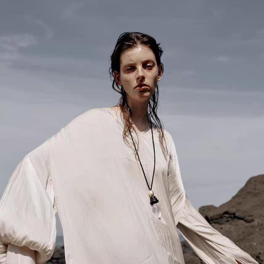 Elegant Ebony Wood Pendant Necklace with Black Cord – Versatile High-End Accessory for Women