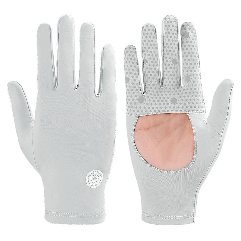 

Полые перчатки Защищающие от УФ-лучей Дышащие перчатки из ледяного шелка Спортивная полая защитная экипировка для велоспорта на открытом воздухе one size fits all серый