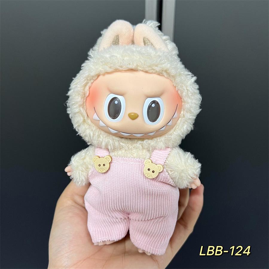 Can Wear Baby Clothes, Enamel Labubu 17cm Dolls Cute Dress-up Casual Suits Skirts Plush Clothes