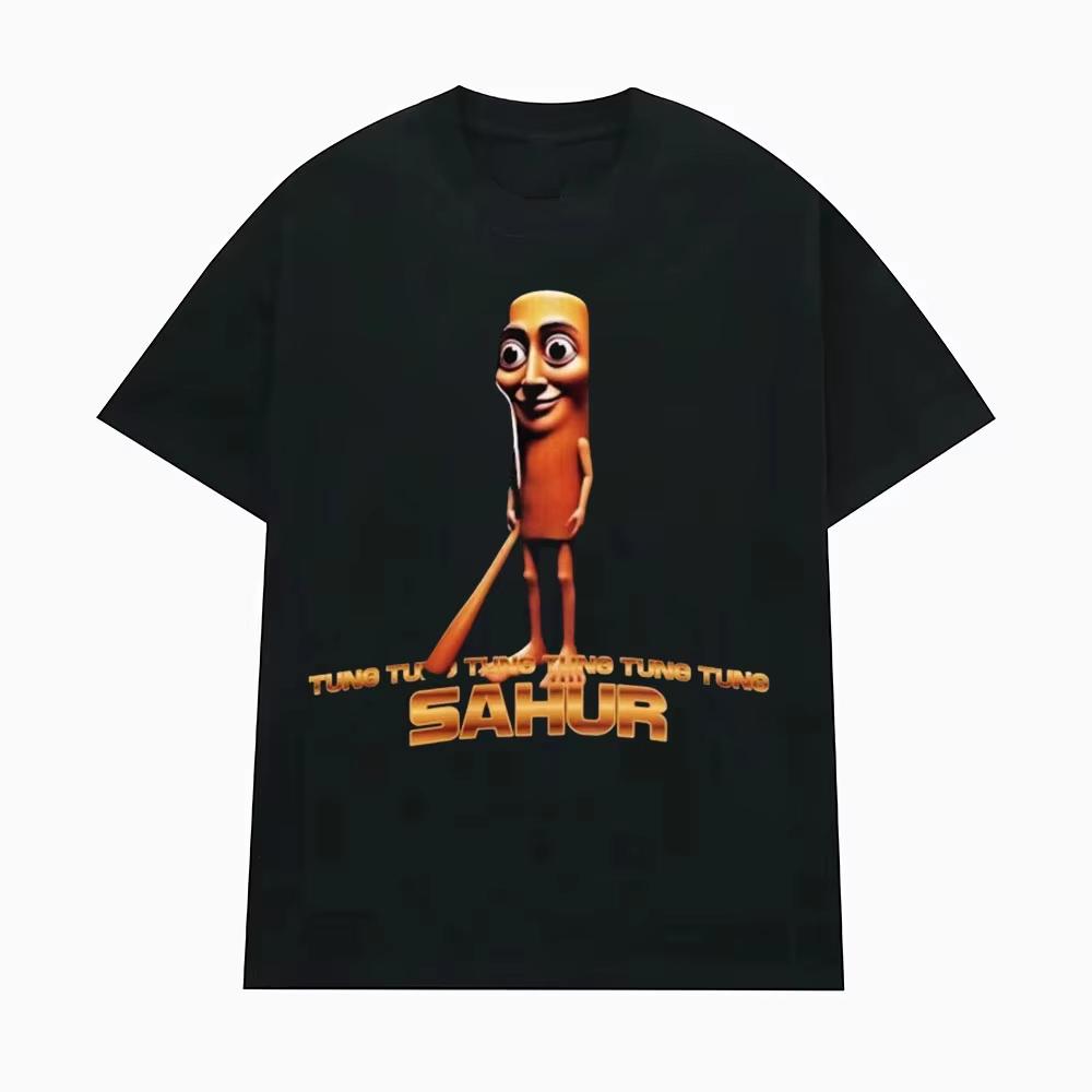 Italian Brainrot Funny Meme T-Shirt Tralala Tung Tung Cotton Breathable Short Sleeve Top Men'S And Women'S Casual T-Shirt