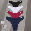 FINETOO 4Pcs/Set Women Cotton Lingerie Female Sexy Low Waist Panties M-XL Underwear Thongs 10 Solid Color Bikini Girls Intimates Briefs