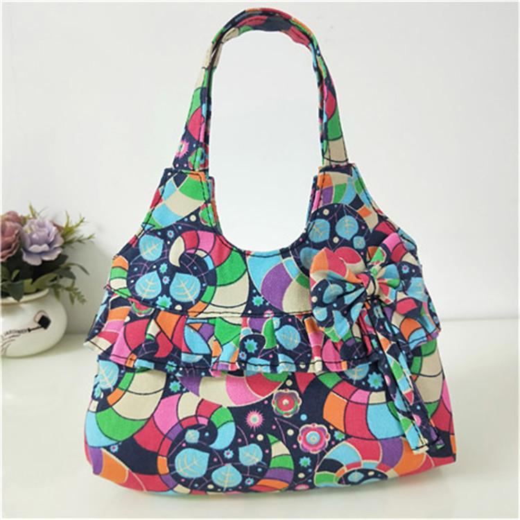 Women's Korean Style Canvas Tote Bag with Bowknot - Simple, Retro, and Perfect for Groceries or Your Phone