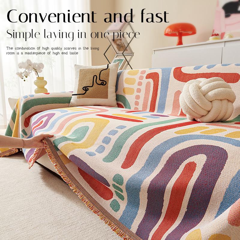 Universal Cat-Scratch Resistant Sofa Cover, Dustproof Blanket Pad for All Seasons