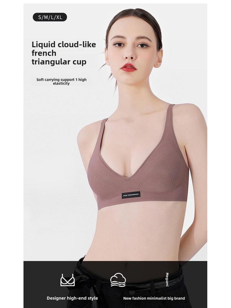 Liquid Cloud French Triangle Women's Deep V Lifting Seamless Bra