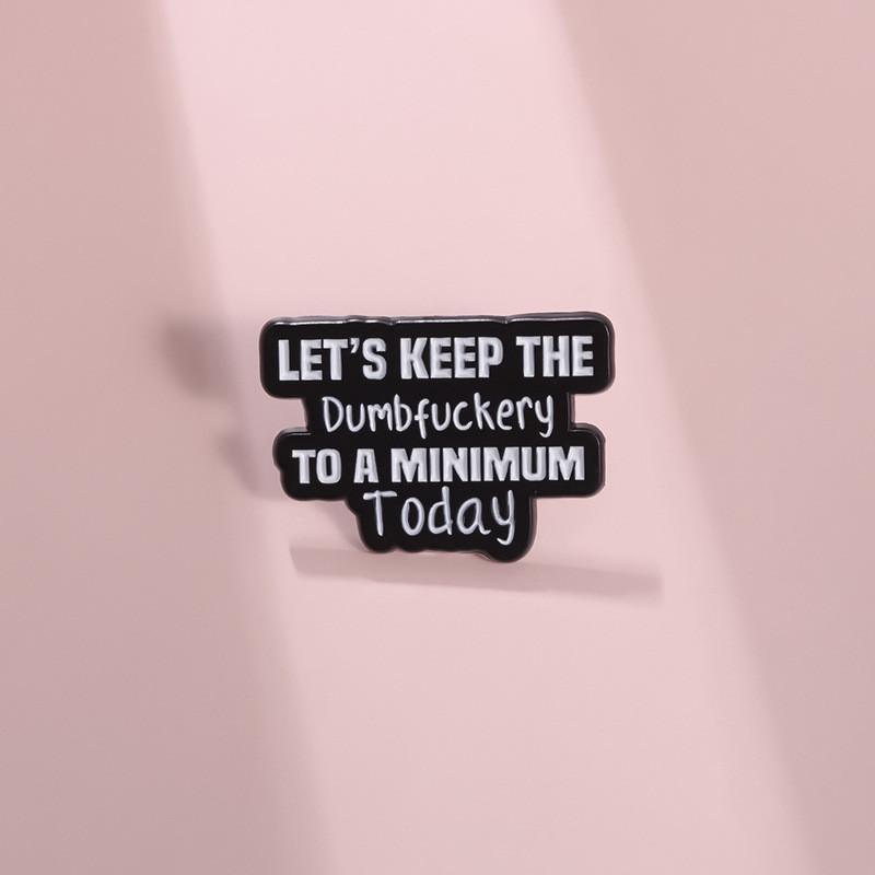 Fun Black And White Metal Enamel Badge Brooch With Cartoon Design For Both Genders