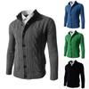And Winter Men's Fashion Loose Cardigan Warm Lapel Hooded Jacket Sweater Knitted Coat